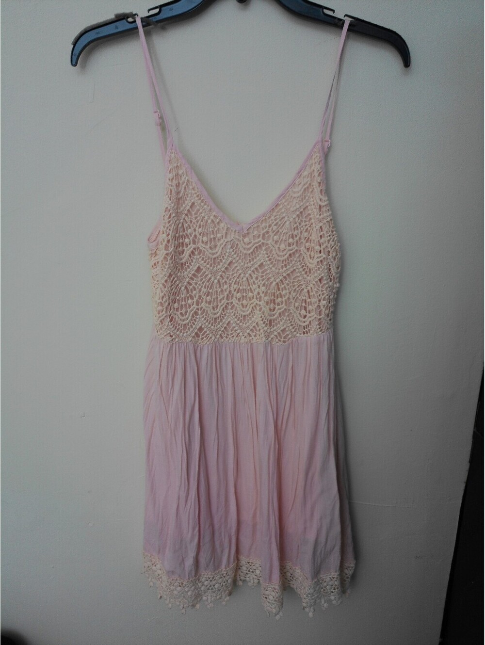 Love Culture Dress Womens M Pink Crochet Lace‎ Y2K Inspired Mini Sundress